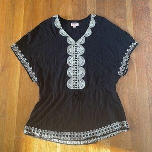 Stella & Dot fashion black cream swim cover up xs/s